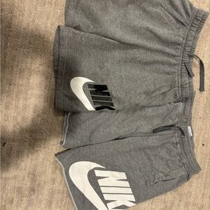 Nike Gray and White Athletic Shorts